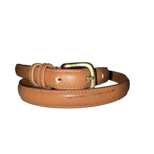 Coach Size 32 VTG Honey Brown Tanned Cowhide Leather Brass Buckle Belt 2811